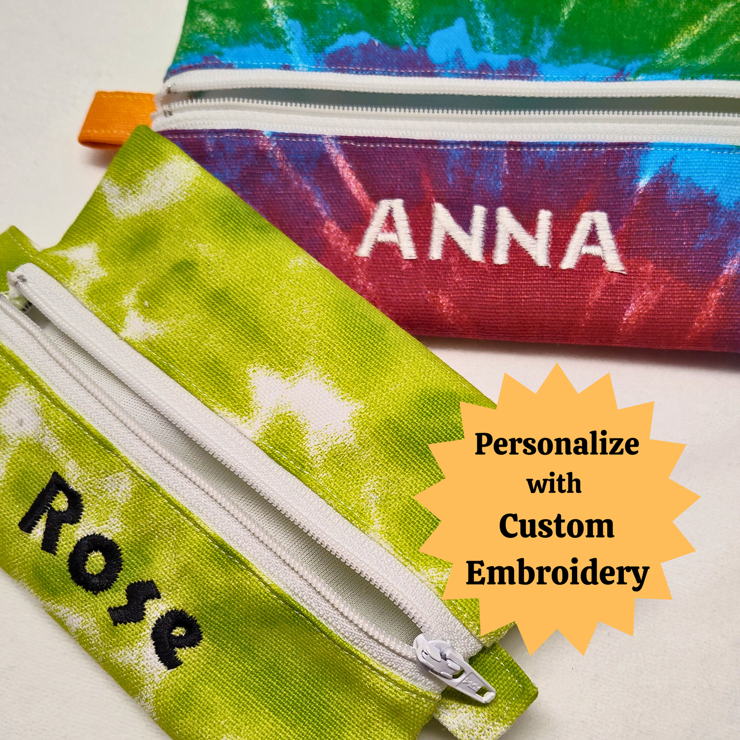 Travel Hanky Pouch, Green and brown swirl zipper pouch, Keep clean and dirty separate , Optional organic cotton or bamboo hankies, embroidery option