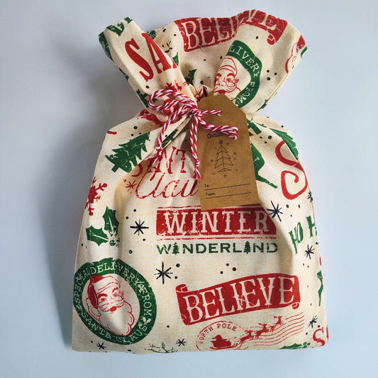 Cotton Gift Bag - Believe in Christmas