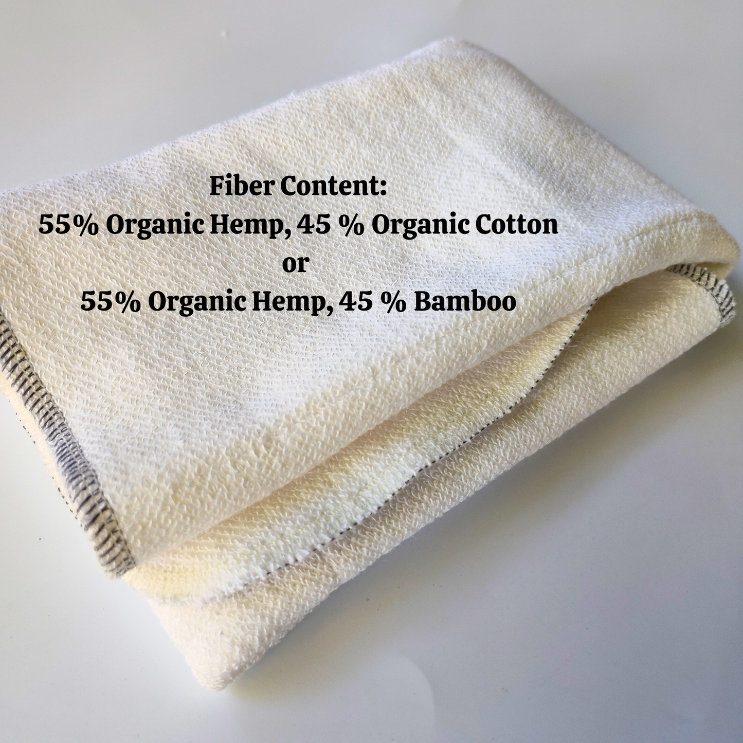 Hemp Dish Towel - Hand Towel - anti-mildew - hemp/cotton or hemp/bamboo - Super thick absorbent - 14x23 inches - Two layers quilted together