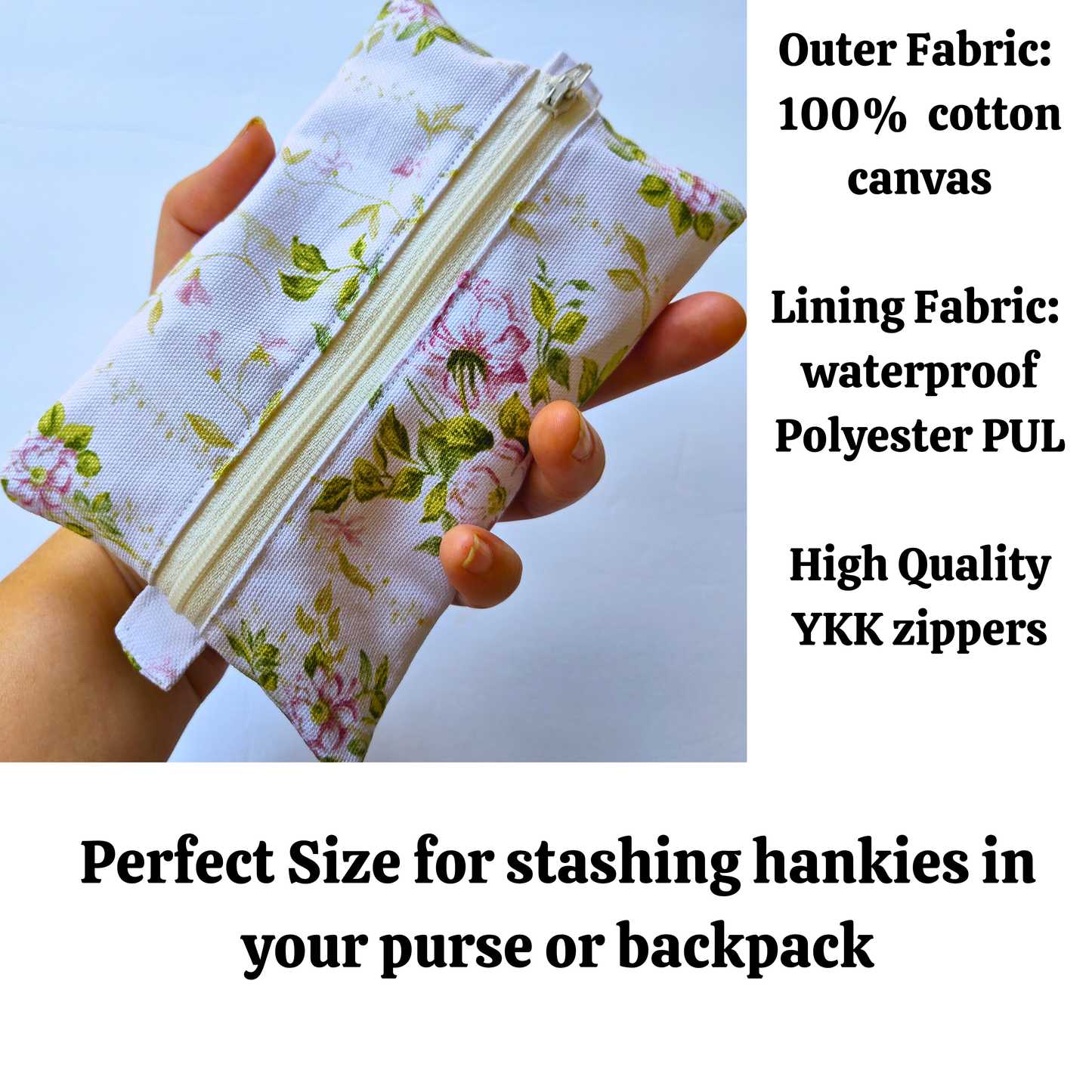 Travel Hanky Pouch - Roses