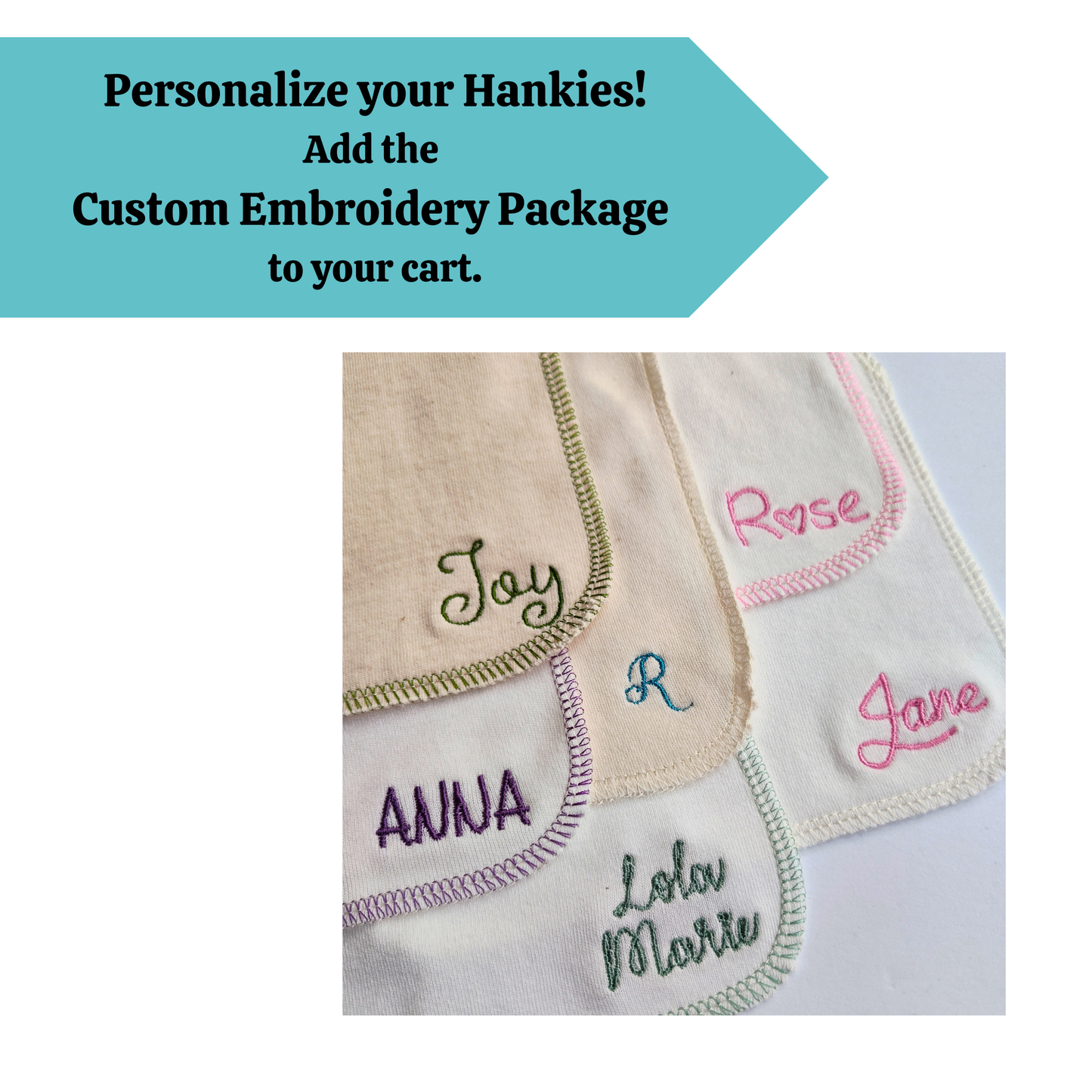 Little Hankies sample pack - Trial pack for five different t-shirt fabric hankies