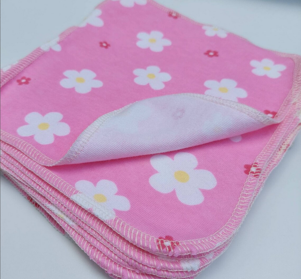 Pink Daisies Organic Cotton Hankies