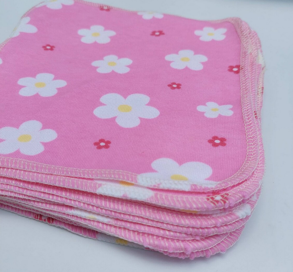 Pink Daisies Organic Cotton Hankies