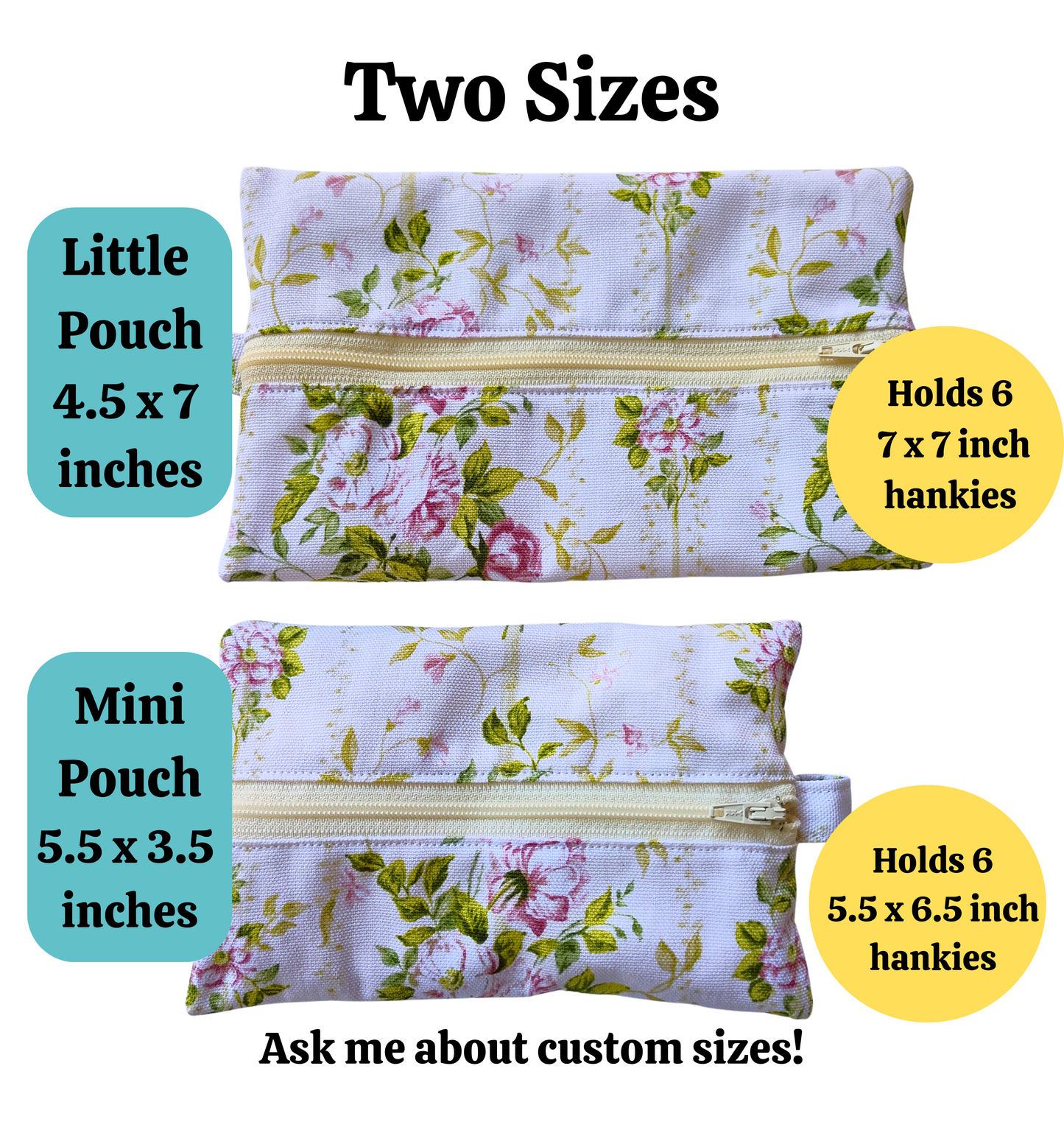 Travel Hanky Pouch - Roses