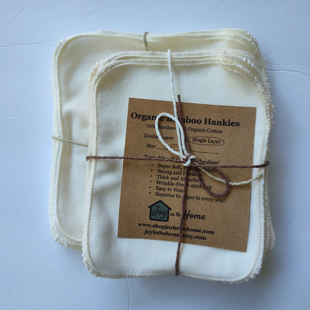 Soft Organic Bamboo Hankies - Single Ply