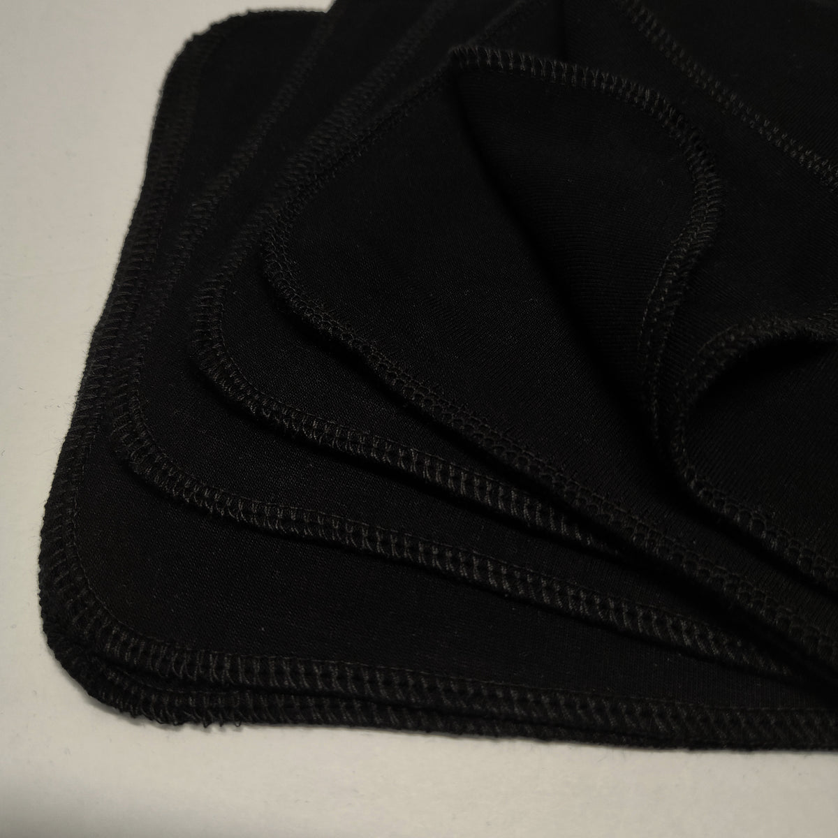 Black Organic Bamboo Hankies - 2-ply t-shirt knit