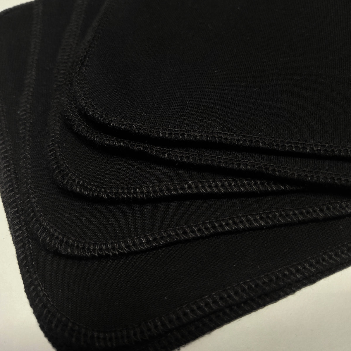 Black Organic Bamboo Hankies - 2-ply t-shirt knit