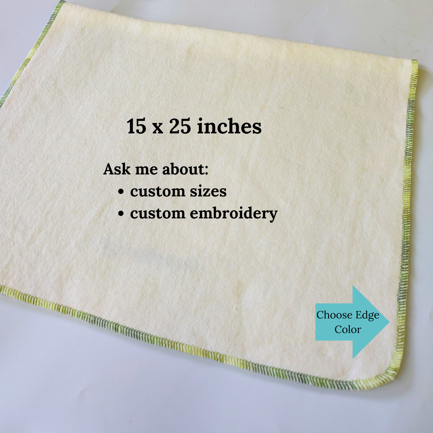 Quick-dry Hemp Dish Towel - Organic Hemp and Cotton - Super Absorbent - Kitchen Tea Towel - 15 x 25 inches
