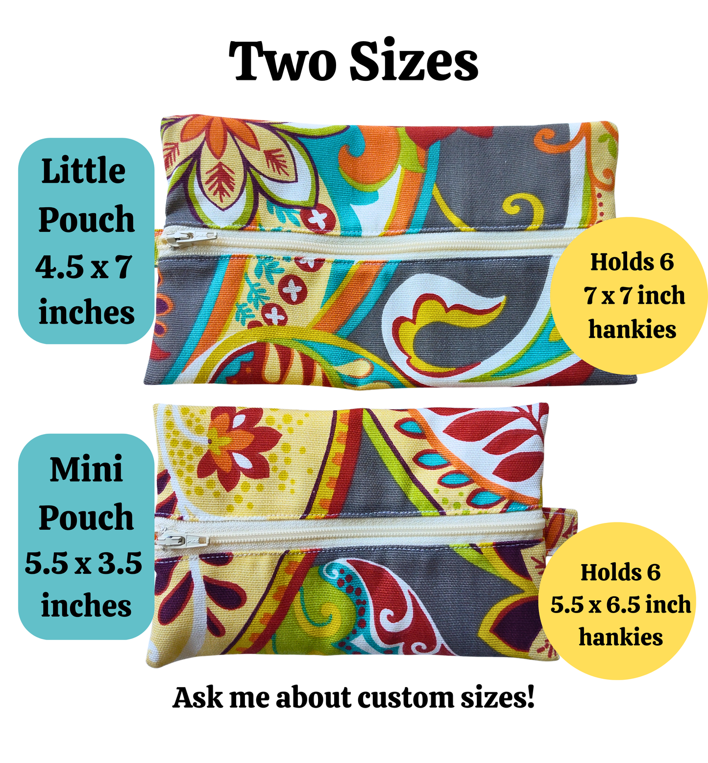 Travel Hanky Pouch - Bold Paisley