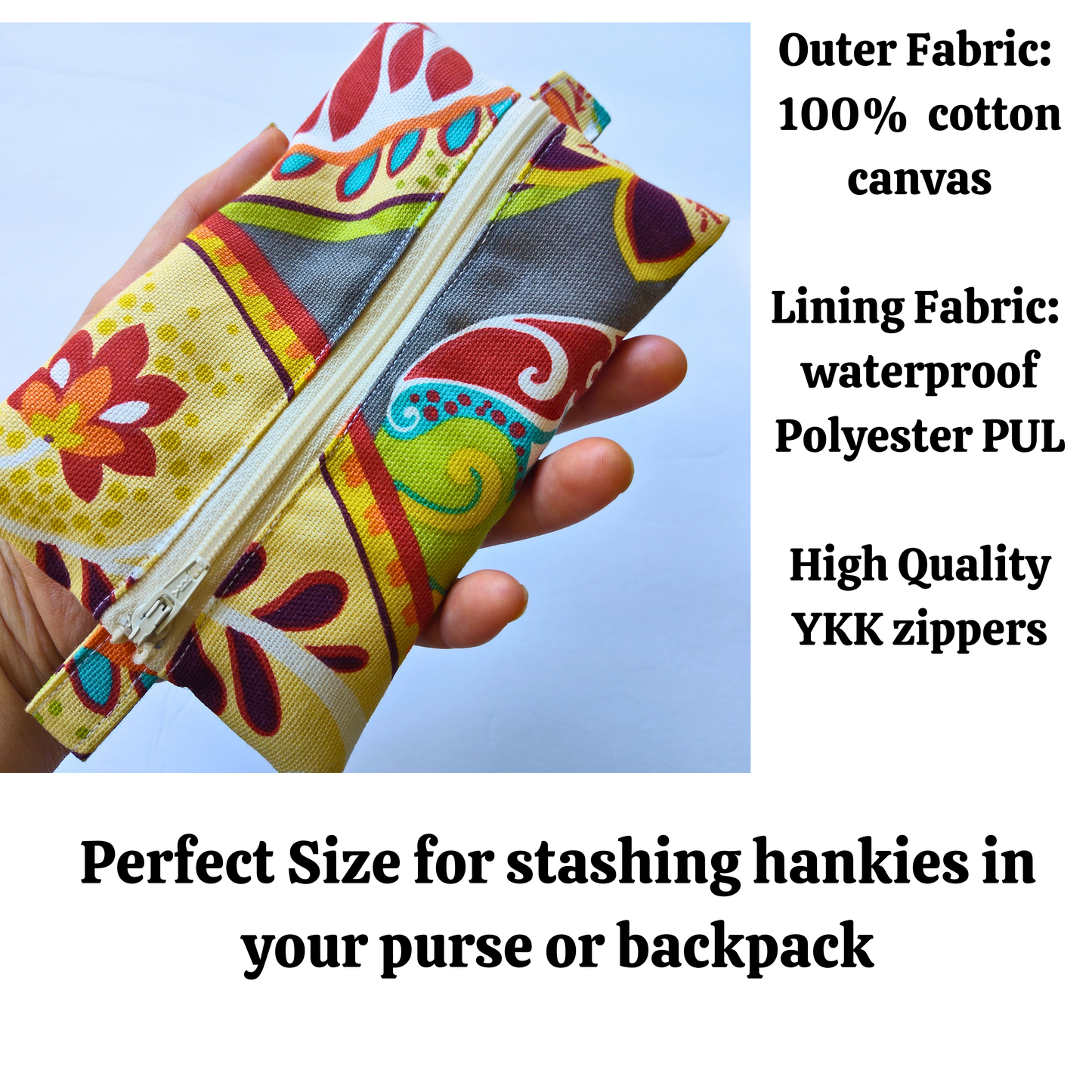 Travel Hanky Pouch - Bold Paisley