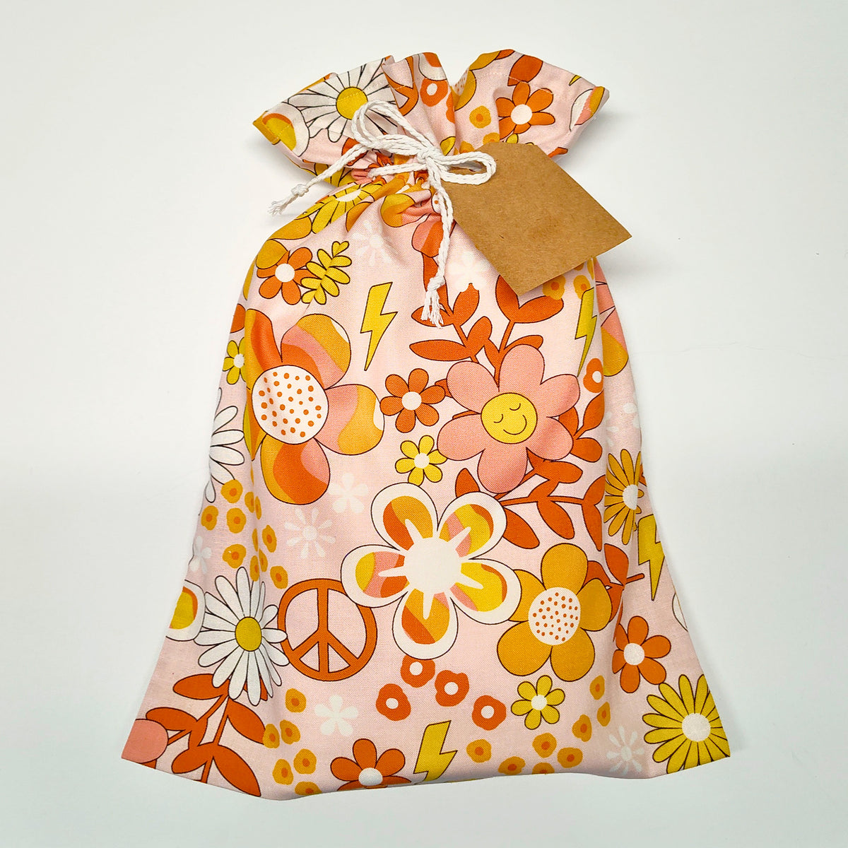 Cotton Gift Bag - Groovy Flowers