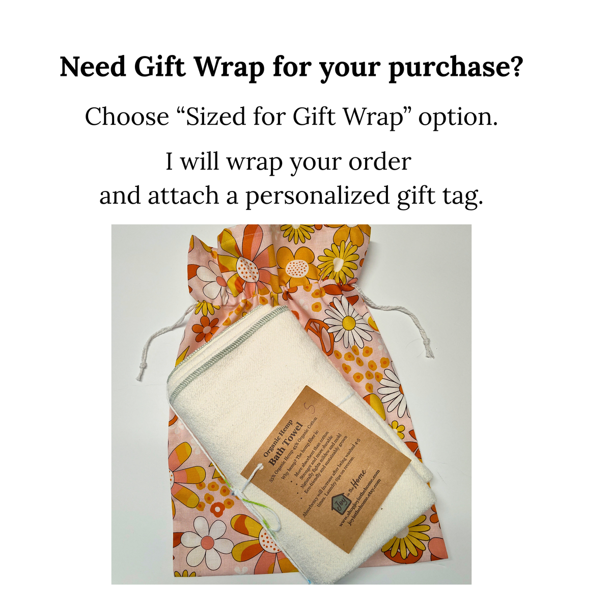 Cotton Gift Bag - Groovy Flowers