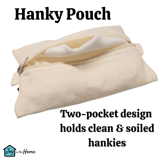 Organic Hemp Travel Hanky Pouch with Optional Hankies