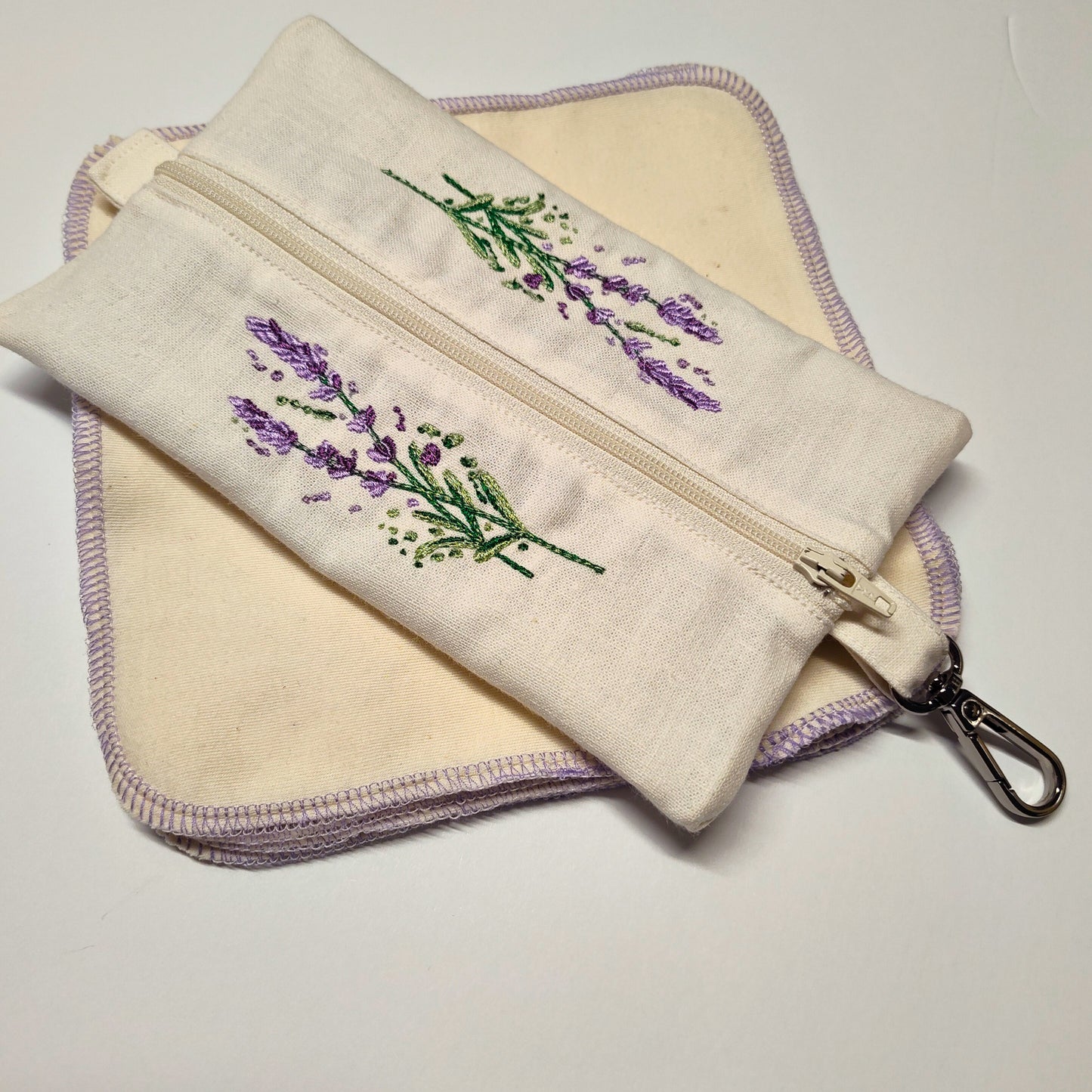 Lavender and Hemp Travel Hanky Pouch with Optional Hankies
