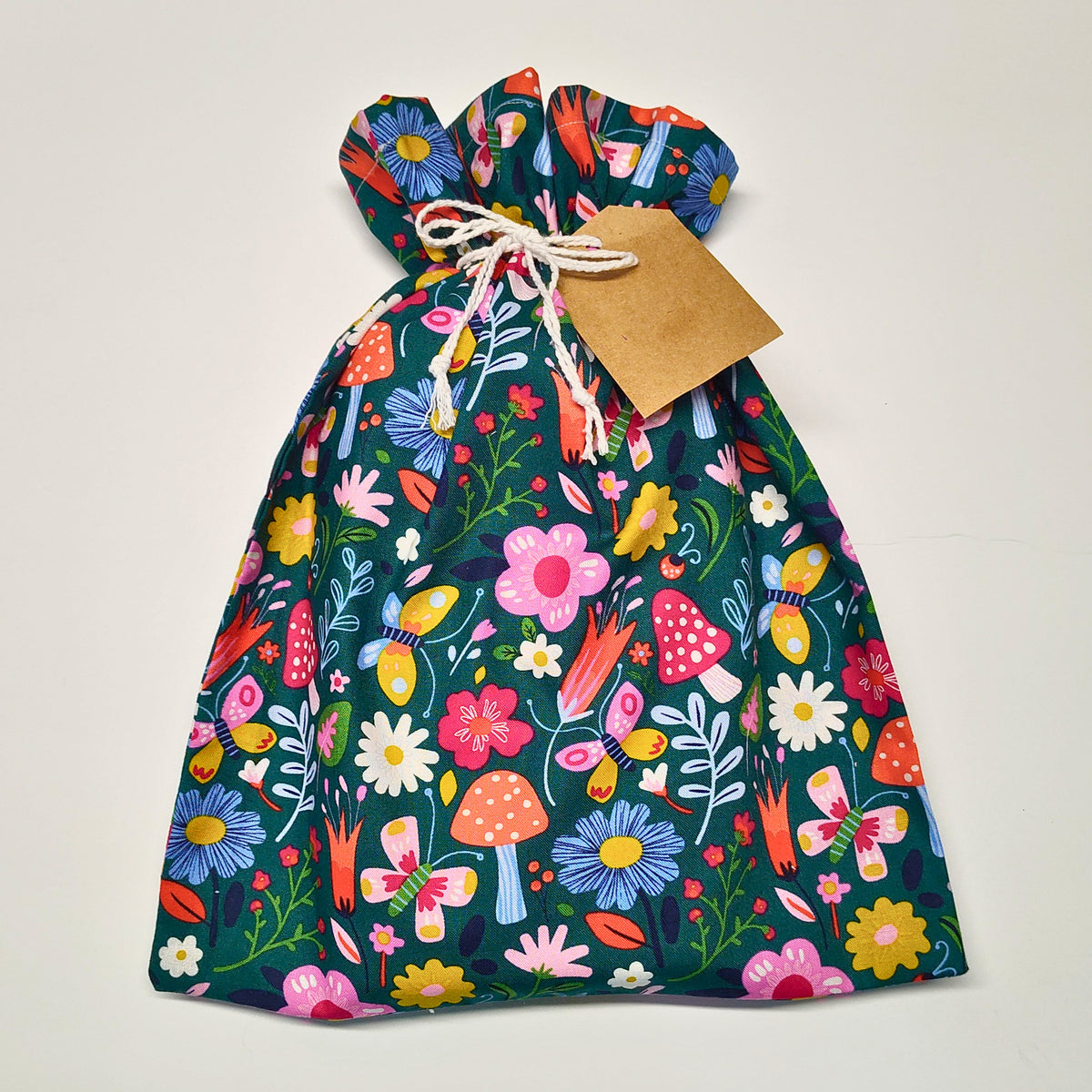 Cotton Gift Bag - Mushroom Garden