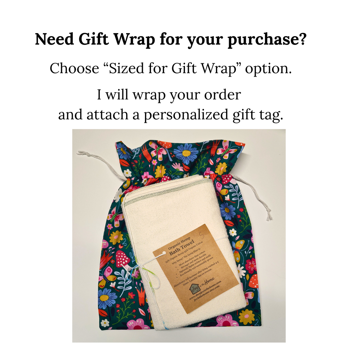 Cotton Gift Bag - Mushroom Garden