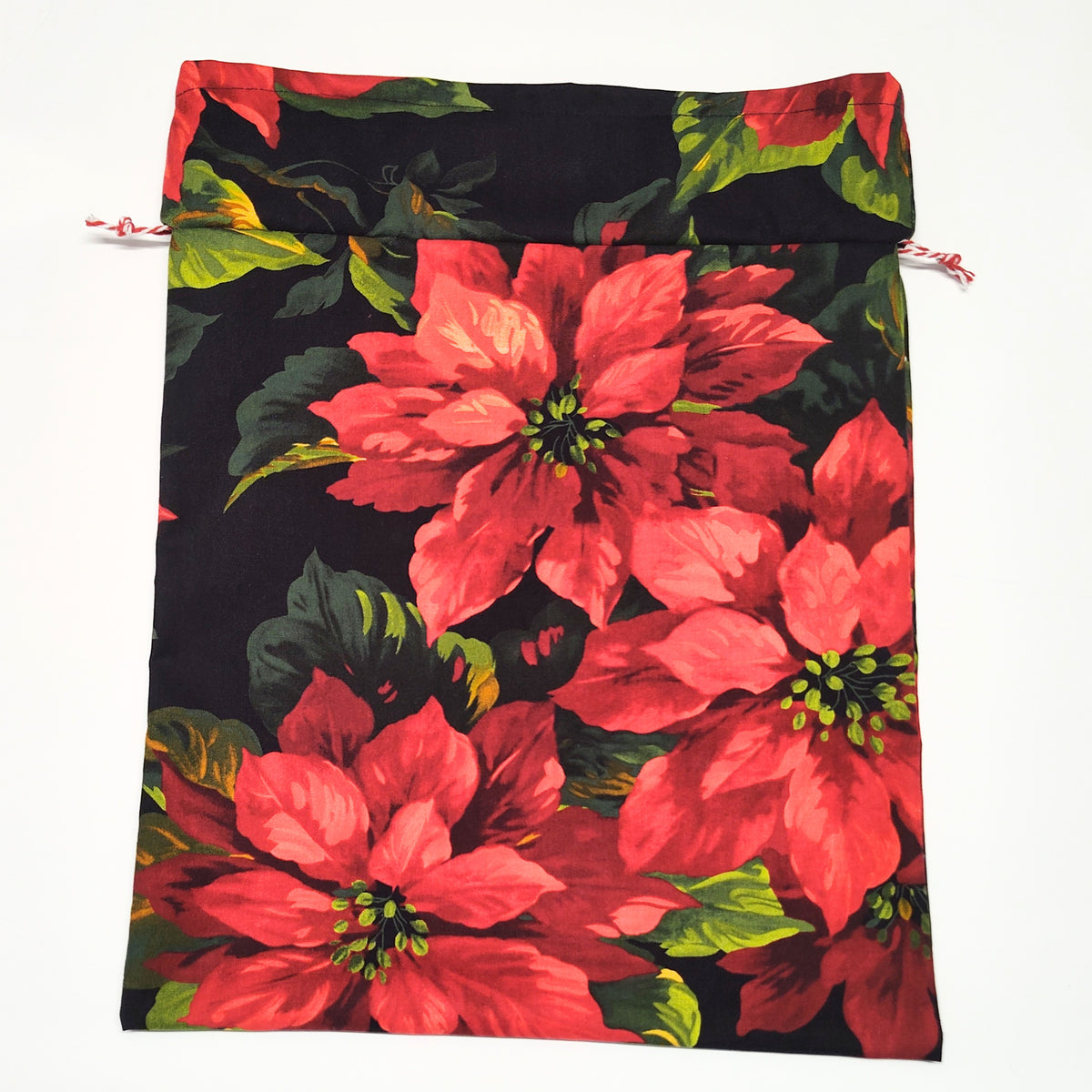 Cotton Gift Bag - Poinsettias