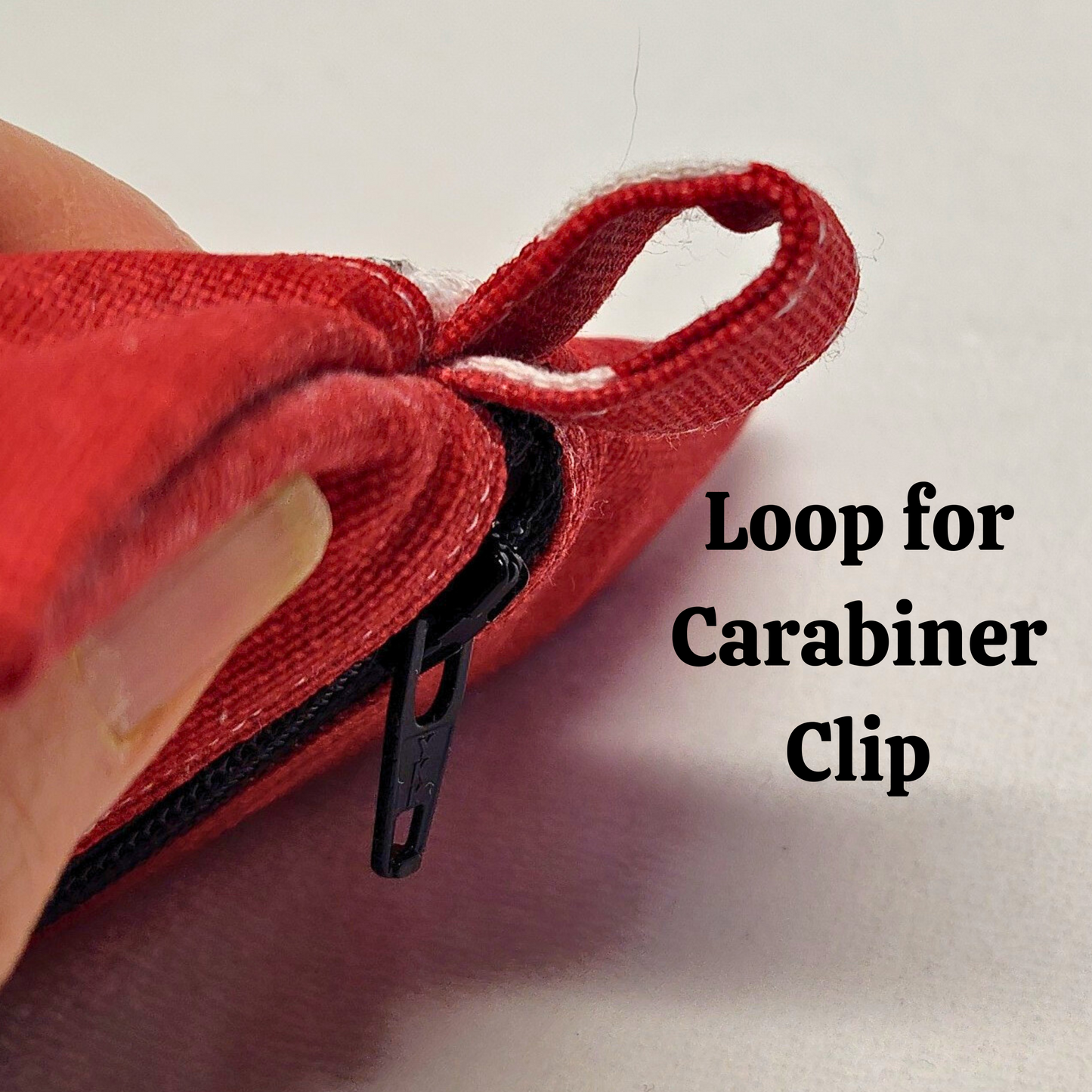 Travel Hanky Pouch, Red polka dot zipper pouch, Keep clean and dirty separate , Optional organic cotton or bamboo hankies, embroidery option