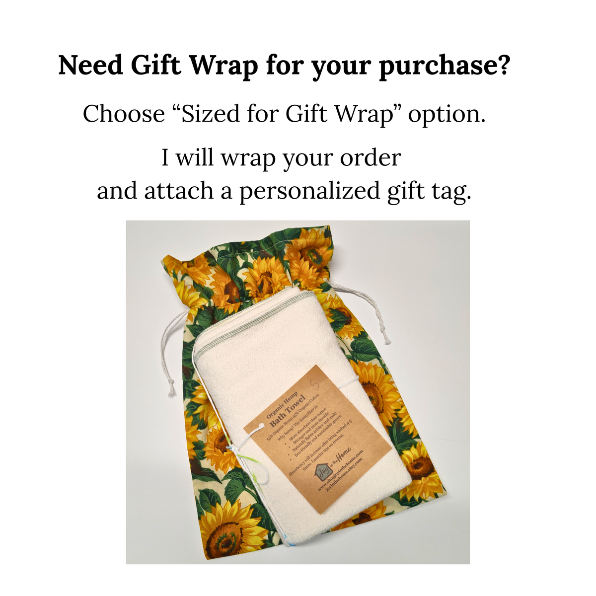 Cotton Gift Bag - Sunflowers